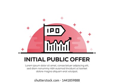 INITIAL PUBLIC OFFER AND ILLUSTRATION ICON CONCEPT
