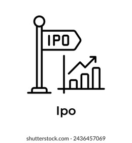 Initial Public Offering Vektor-Design, IPO-Symbol in modernem Stil