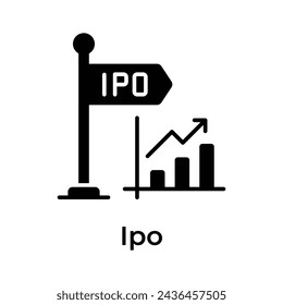 Initial Public Offering Vektor-Design, IPO-Symbol in modernem Stil