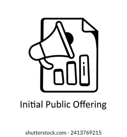 Initial Public Offering Vektorgrafik Doodle Design Illustration. Symbol auf weißem Hintergrund EPS10-Datei