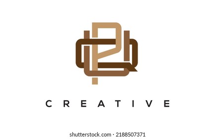 initial PUQ, QUP letters monogram, three letters creative modern typographic logo, eye catching alphabet stylish logo vector