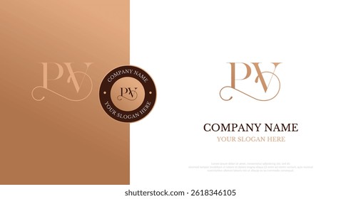 Initial PV Logo Design Vector