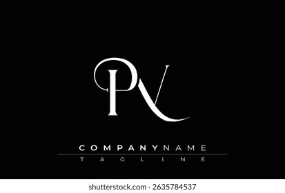 Initial PV Logo Design Vector. Elegant Monogram Logo Design with Decorative Elements and Typography