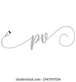 Handschrift des PV-Logos, handschriftlich, Business Illustration, einfach