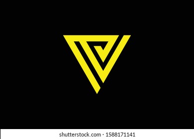 Initial PV VP modern monogram and elegant logo design, Professional Letters Vector Icon Logo on black background.