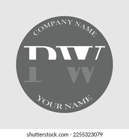 Initial PW letter logo typography elegant modern illustration monogram creative