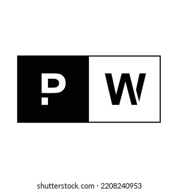 firma de financiación de carta comercial con logotipo inicial de PW