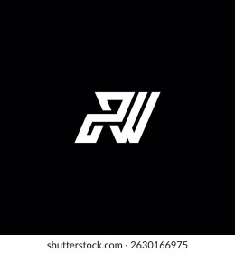 Initial PW WP Letter Logo Design with Modern Minimal Style.