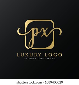 Diseño de la plantilla de vectores de tipografía moderna con el logotipo de la carta PX inicial. Vector con logotipo PX de lujo creativo.