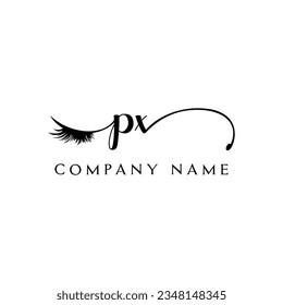 initial PX Logo lash logo eyelash vector modern symbols makeup