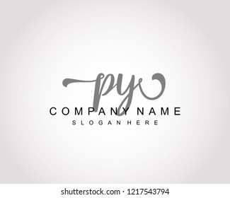 Initial PY handwriting logo vector