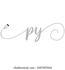 Initial PY logo handwriting business illustration fashion simple