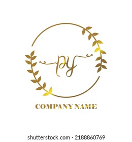 initial PY logo vector handwriting signature Elegant branding art