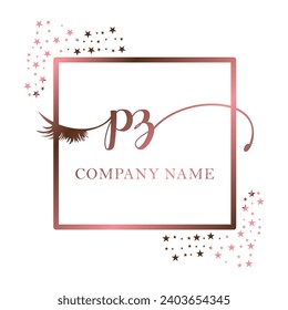 Initial PZ calligraphy company eye and eyelash handwriting
