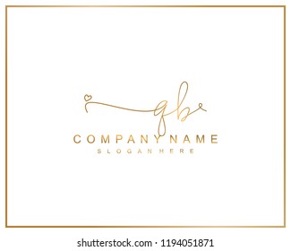 Initial Q B handwriting logo template vector