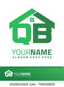 Initial Q & B real estate logo template vector
