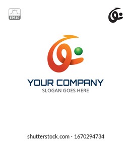 initial Q and C logo design technology
