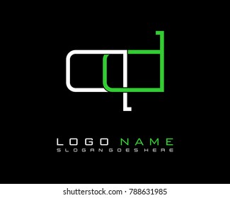 Initial Q & D minimalist logo template vector