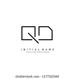 Initial Q D minimalist modern logo identity vector