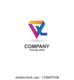 initial q with diamond colorful logo design vector, icon, element, template