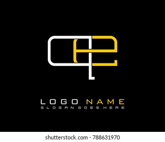 Initial Q & E minimalist logo template vector