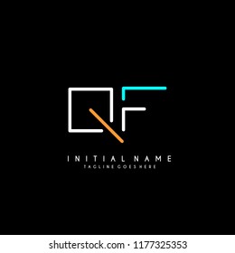 Initial Q F minimalist modern logo identity vector