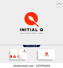 initial q food equipment simple logo template vector icon abstract