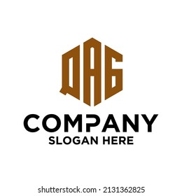 Initial Q A G hexagon logo vector