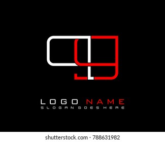 Initial Q & G minimalist logo template vector