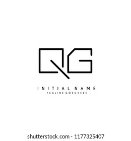 Initial Q G minimalist modern logo identity vector