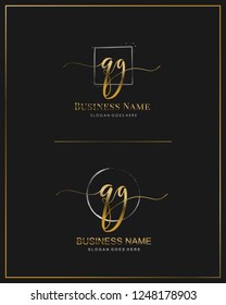 Initial Q G QG handwriting logo vector. Letter handwritten logo template.