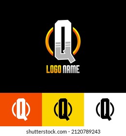 Inspiración inicial de la plantilla de diseño del logotipo Q Gaming, Ilustración vectorial.