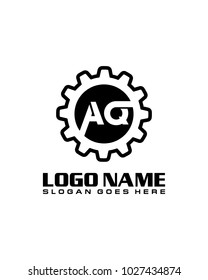 Initial A & Q gear logo template vector
