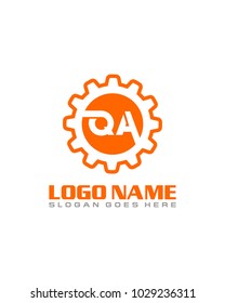 Initial Q & A gear logo template vector