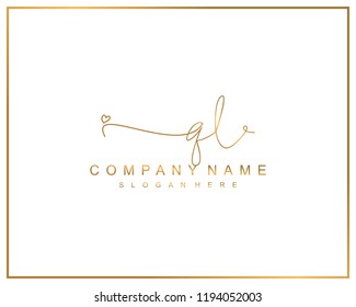 Initial Q L handwriting logo template vector