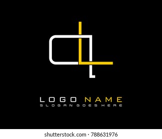Initial Q & L minimalist logo template vector