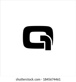 Initial Q Letter with Digital Pixel Logo Vector