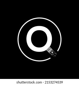 Initial Q letter logo Design with creative modern business typography vector template. Dots Lettering Vector Illustration.