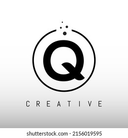 Initial Q Letter Logo Design Vector Template. Q Letter Design Vector with Dots.