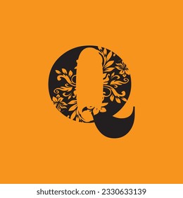 Initial Q letter luxury beauty flourishes ornament monogram logo Swoosh Letter Logo Design for business and company identity. Water Wave Q Logo with modern trendy