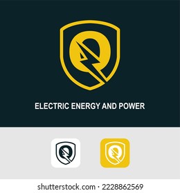 Initial Q Logo with Bolt Lighting for Energy, Electrical and Power Company Service Business Logo Template