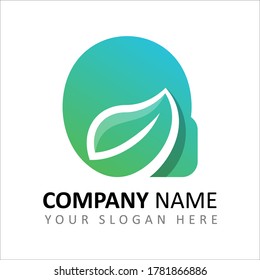 initial q logo nature leaf