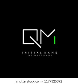 Initial Q M minimalist modern logo identity vector