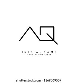 Initial A Q minimalist modern logo identity vector