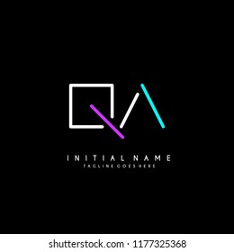 Initial Q A minimalist modern logo identity vector