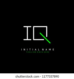 Initial I Q minimalist modern logo identity vector