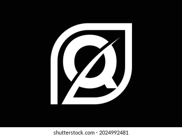 Initial Q monogram alphabet with abstract leaf. Eco-friendly logo concept. Font emblem. Modern vector logo for ecological business and company identity