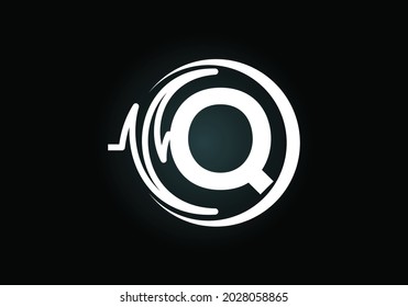 Initial Q monogram alphabet with health Pulse. Heartbeat logo icon design vector. Font emblem. Logo for medical or health business, and company identity