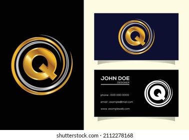 Initial Q monogram alphabet in the spiral. Swirl spiral infinity logo design. Font emblem