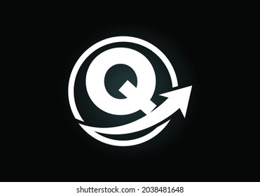 Initial Q monogram alphabet symbol design incorporated with the arrow. Financial or success logo concept. Font emblem. Logo for business and company identity